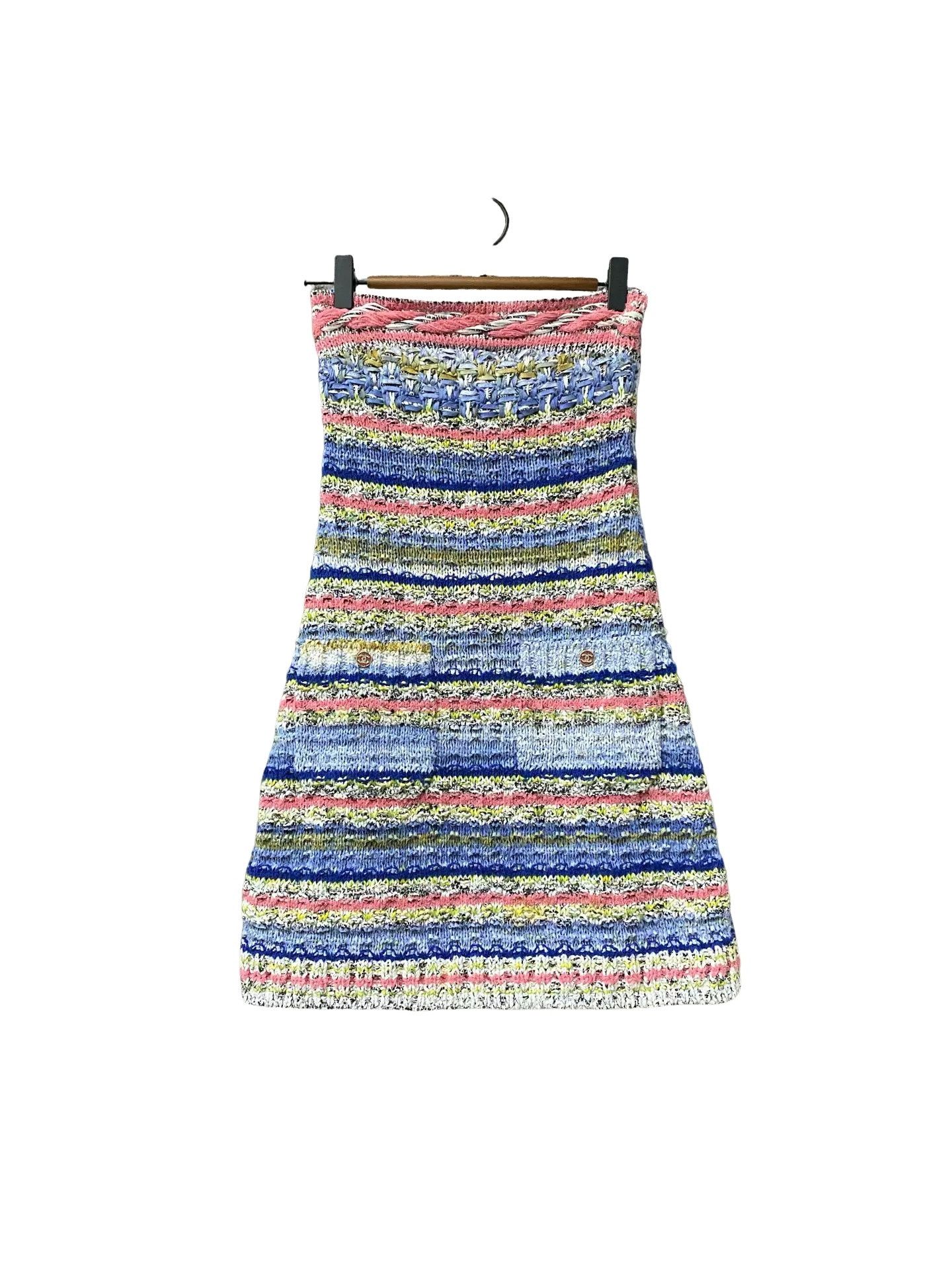 Chanel Chanel Multicolor Knit Strapless Dress Size 34 Size XS / US 0-2 / IT 36-38 - 1 Thumbnail