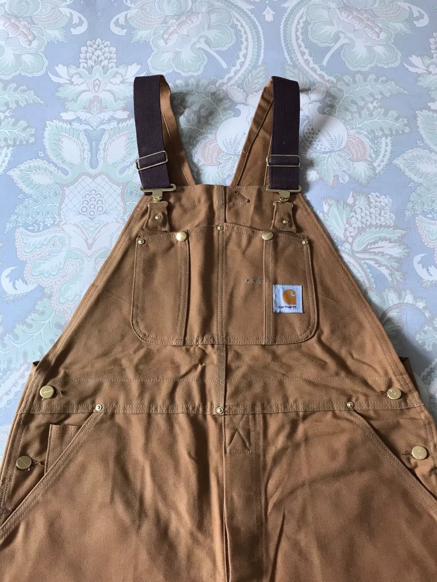 Carhartt Carhartt 6FBZ R05 Brown Bib Overalls W38L30 Size US 38 / EU 54 - 1 Thumbnail