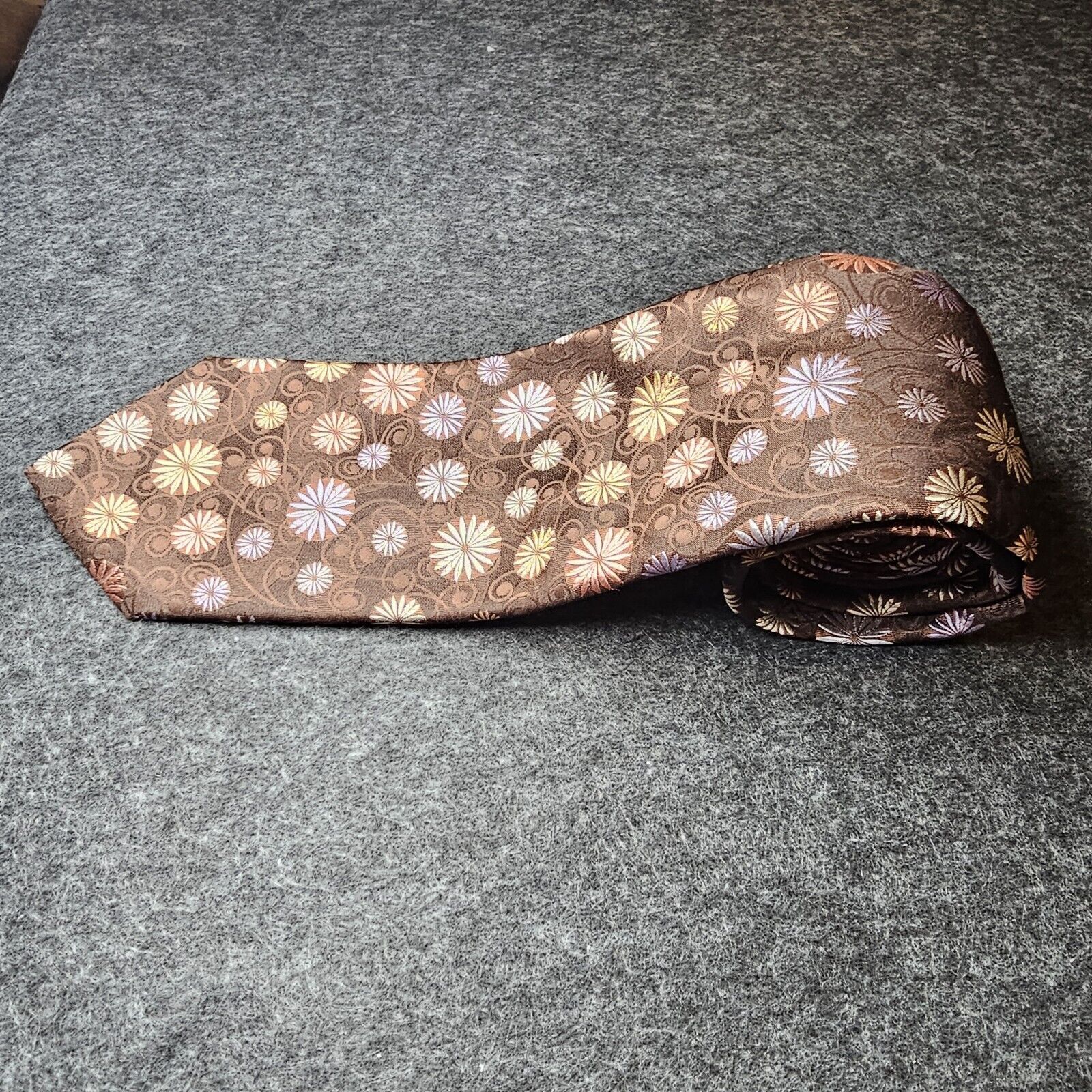 Ted Baker Ted Baker Tie Italian Silk Brown Floral Designer Luxury Size ONE SIZE - 4 Thumbnail