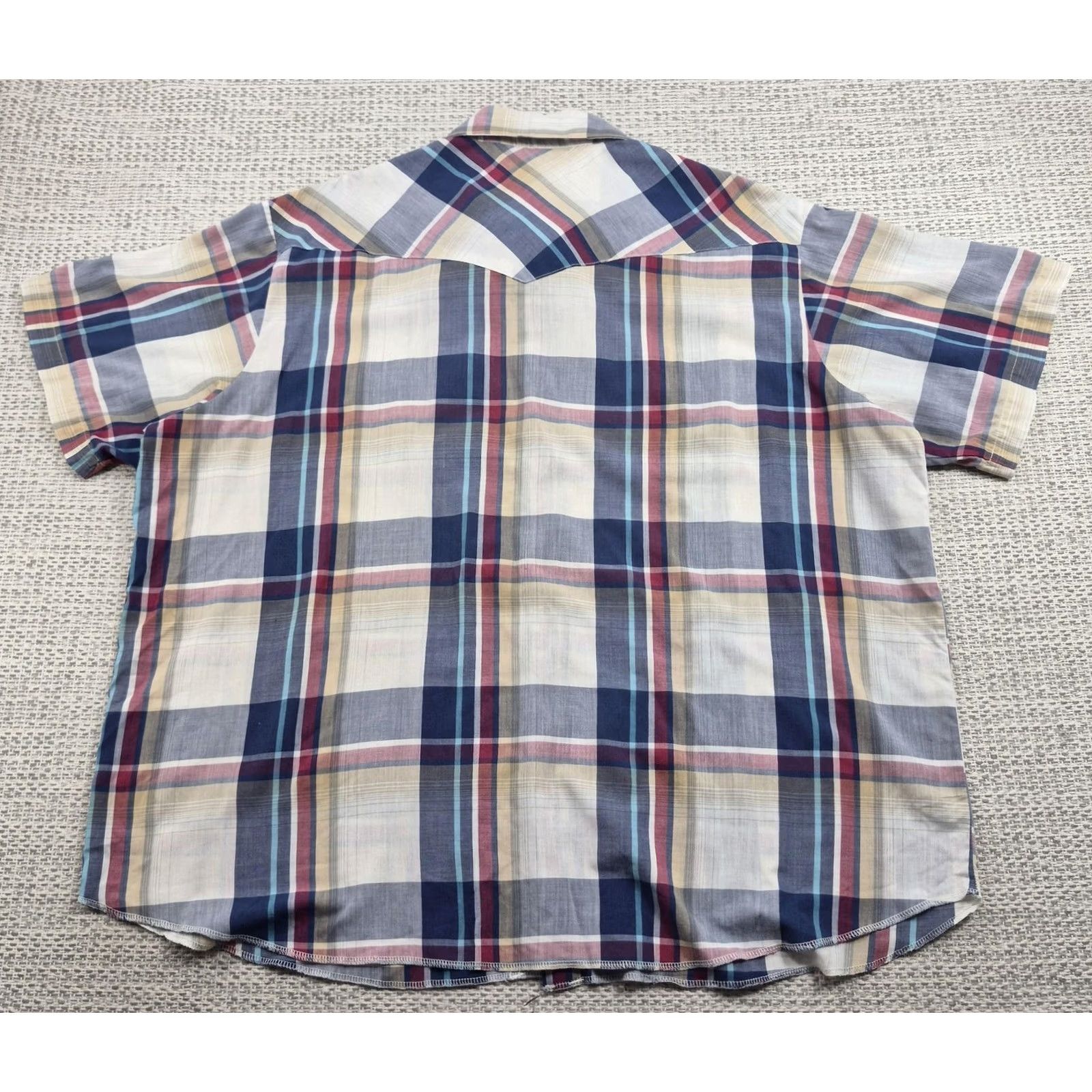Wrangler VTG Wrangler Snap Shirt Mens Big 2XL Big Man Plaid Short Sleeve Western Casual Shirt Size US XXL / EU 58 / 5 - 5 Thumbnail
