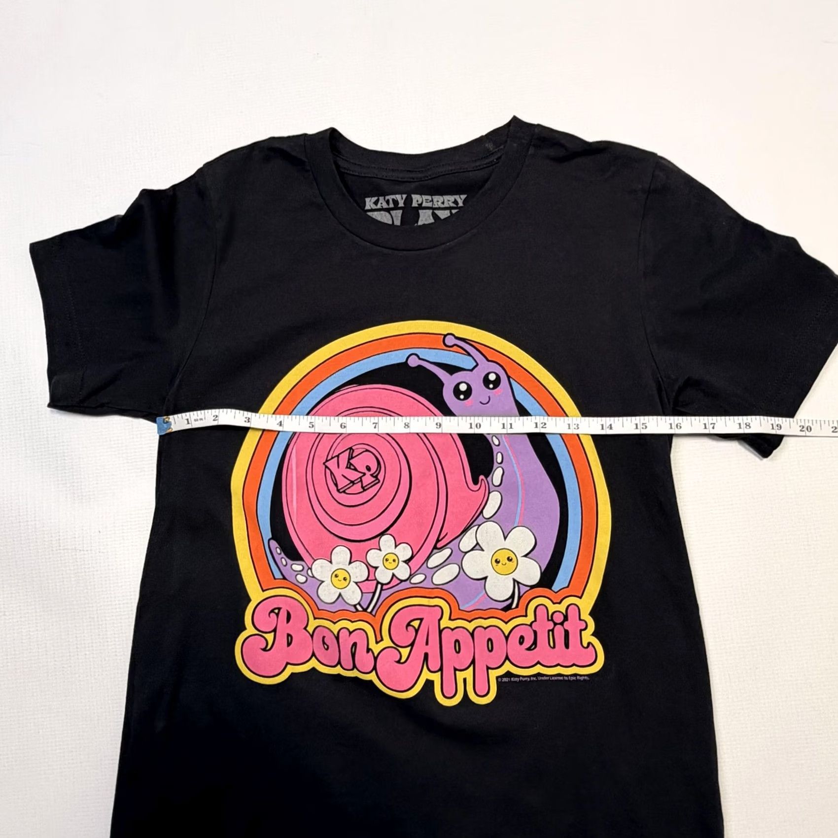 Sperry Katy Perry PLAY Shirt Womens Small Black Bon Appetit Snail Graphic Tee Top Size S / US 4 / IT 40 - 7 Thumbnail