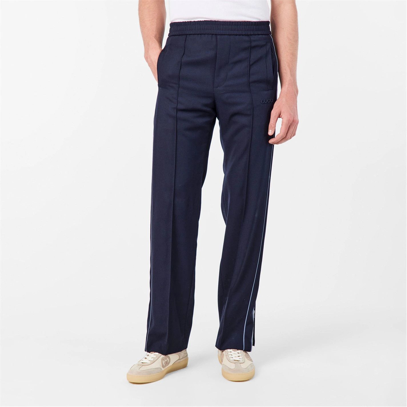 Gucci o1g2r1mq0426 Embroidered Wool Twill Trousers in Blue Size US 32 / EU 48 - 3 Thumbnail