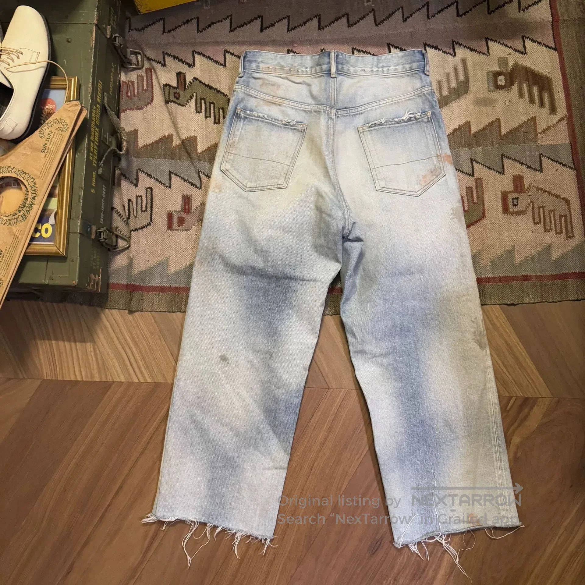 Vintage Distressed Selvedge Denim Pants. Size US 32 / EU 48 - 2 Thumbnail