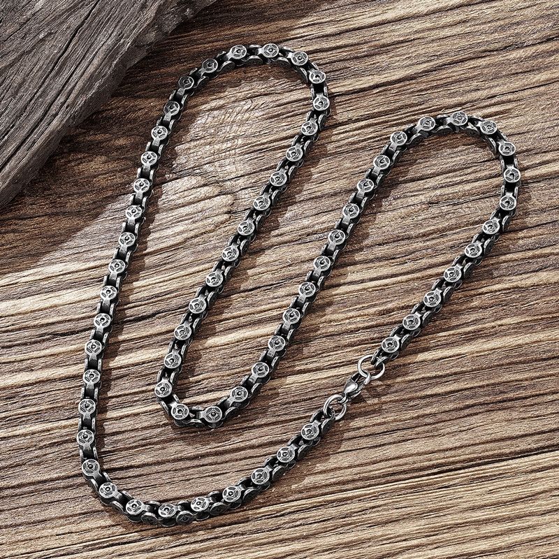 Jewelry 65cm Locomotive Punk Chain Stainless Steel Oxidized Necklace Size ONE SIZE - 1 Thumbnail