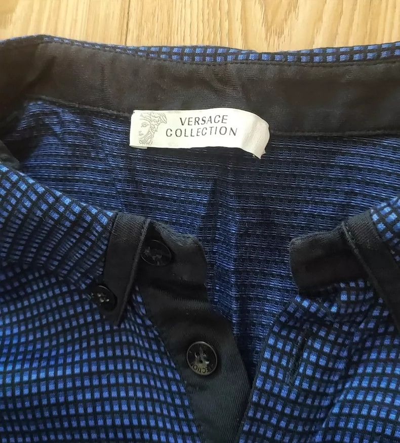 Versace Versace Thin plaid short-sleeved polo shirt Size US M / EU 48-50 / 2 - 4 Thumbnail