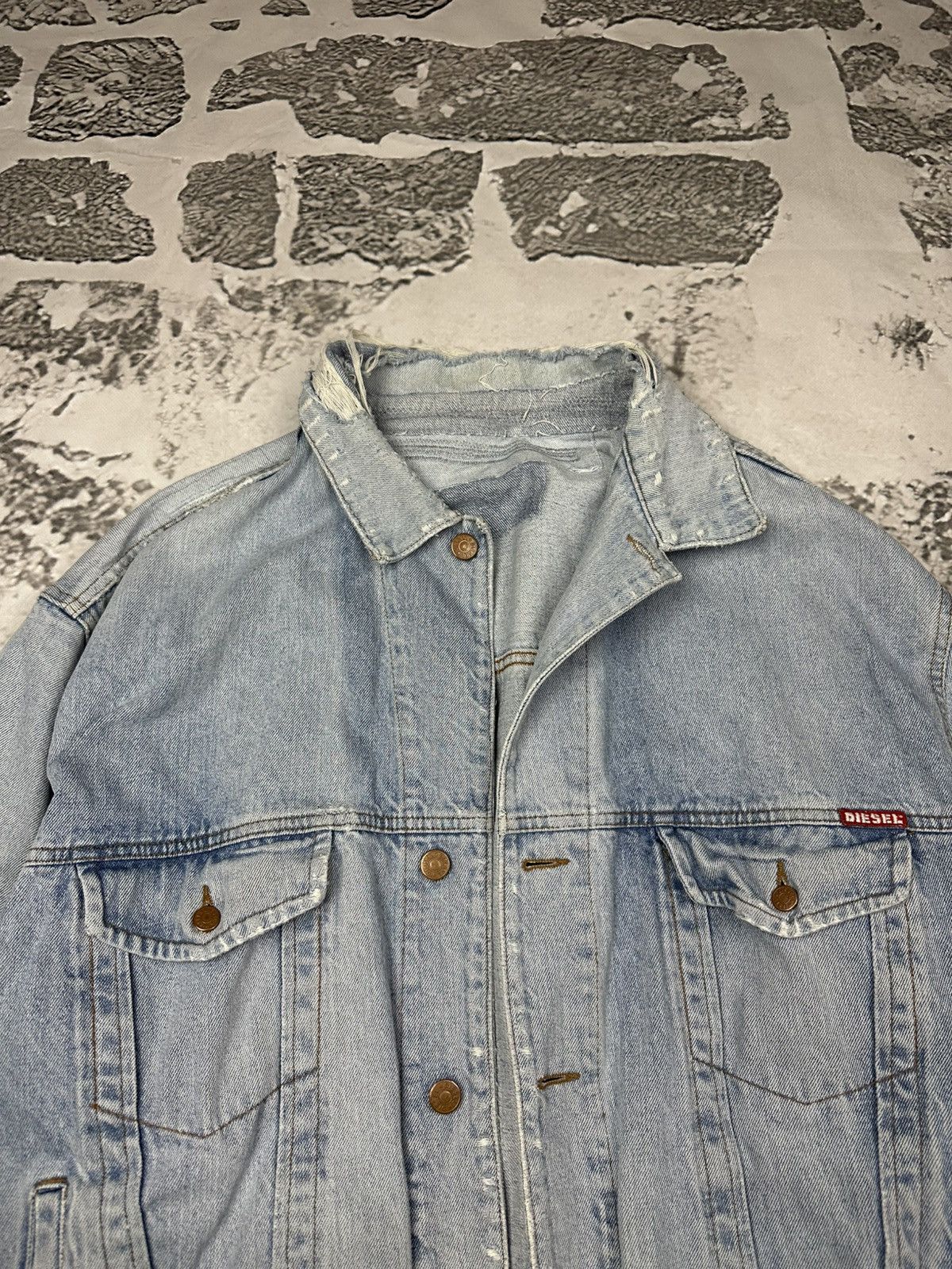Diesel Diesel Distressed Washed Vintage denim Jacket 80-90s Size US L / EU 52-54 / 3 - 6 Thumbnail