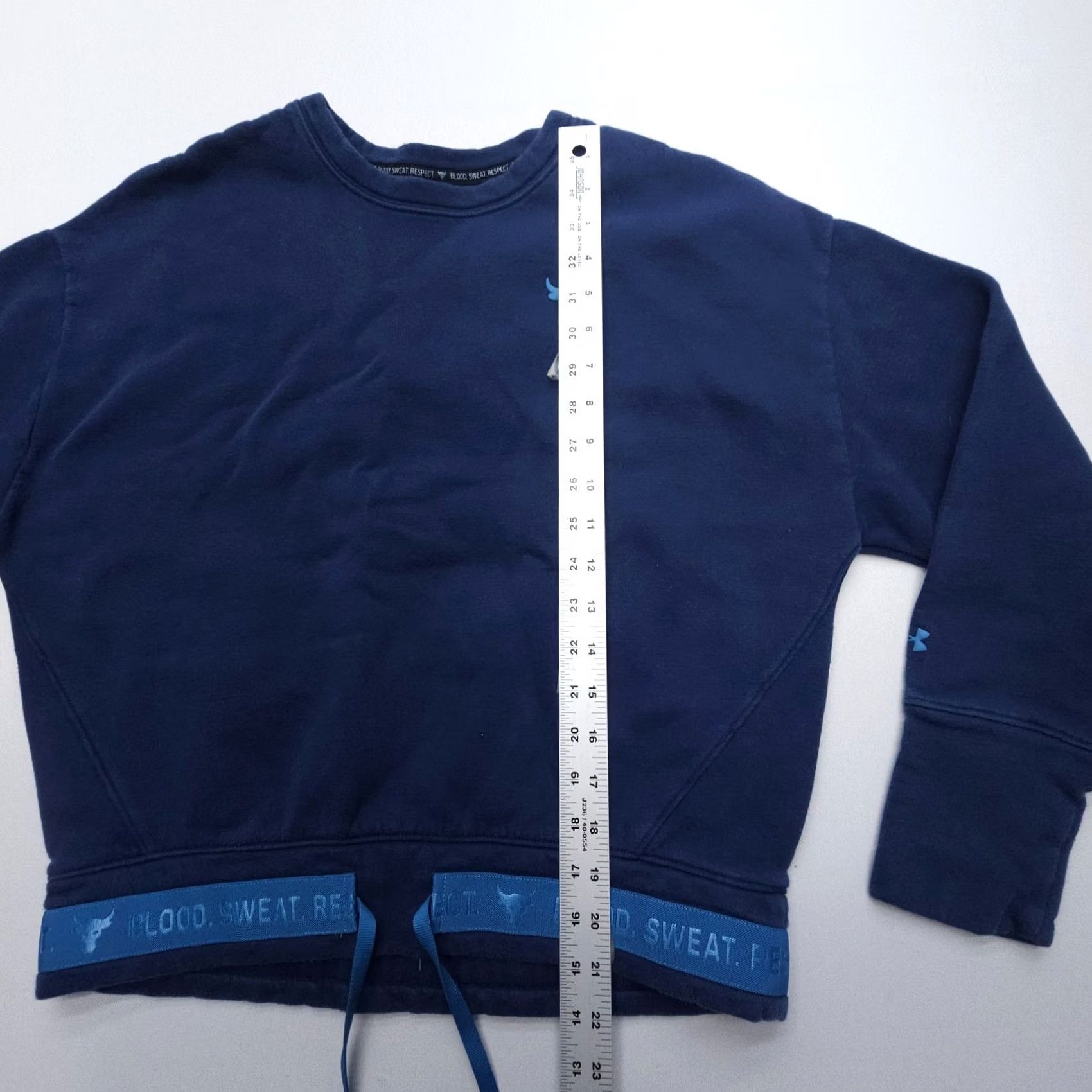 Under Armour Under Armour Project Rock Fleece Sweatshirt Womens Small Blue Gym Crop Size S / US 4 / IT 40 - 5 Thumbnail