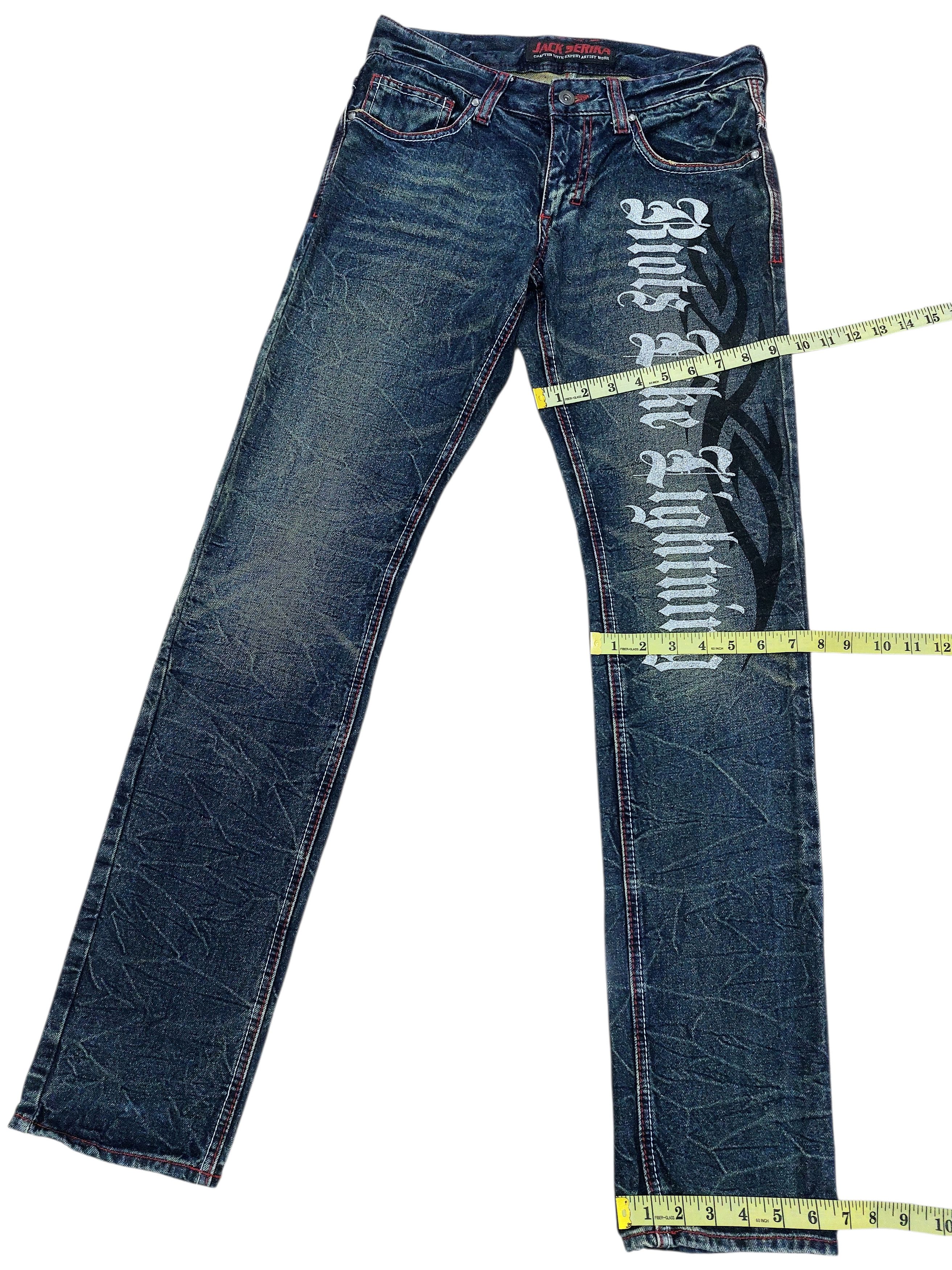 Vintage Jack Serika Japan Riots Like Lightning Tattoes Jeans Size US 30 / EU 46 - 14 Thumbnail