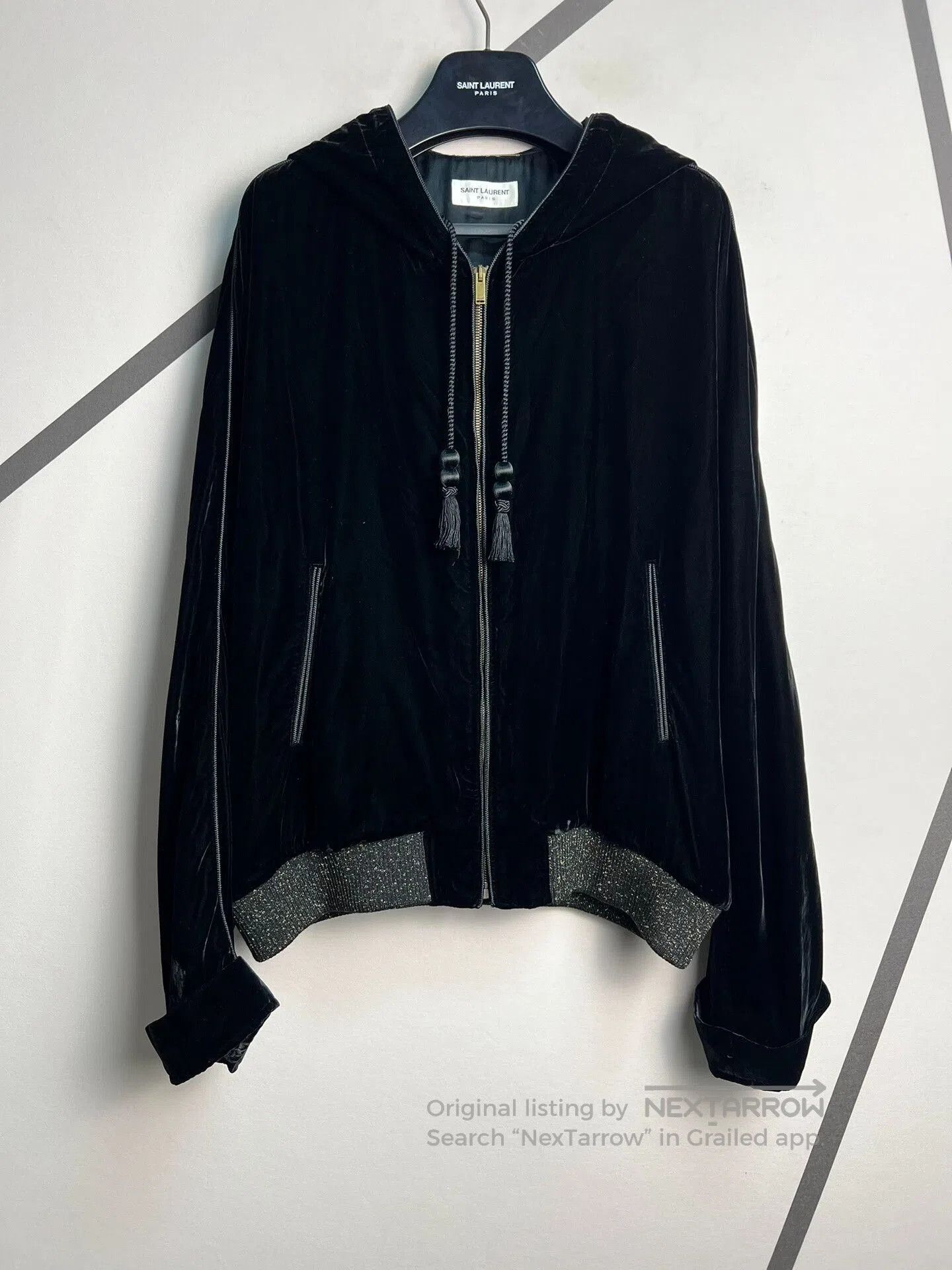 Saint Laurent Paris Saint Laurent 20SS Runway Black Velvet Hooded Jacket. Size US L / EU 52-54 / 3 - 1 Thumbnail