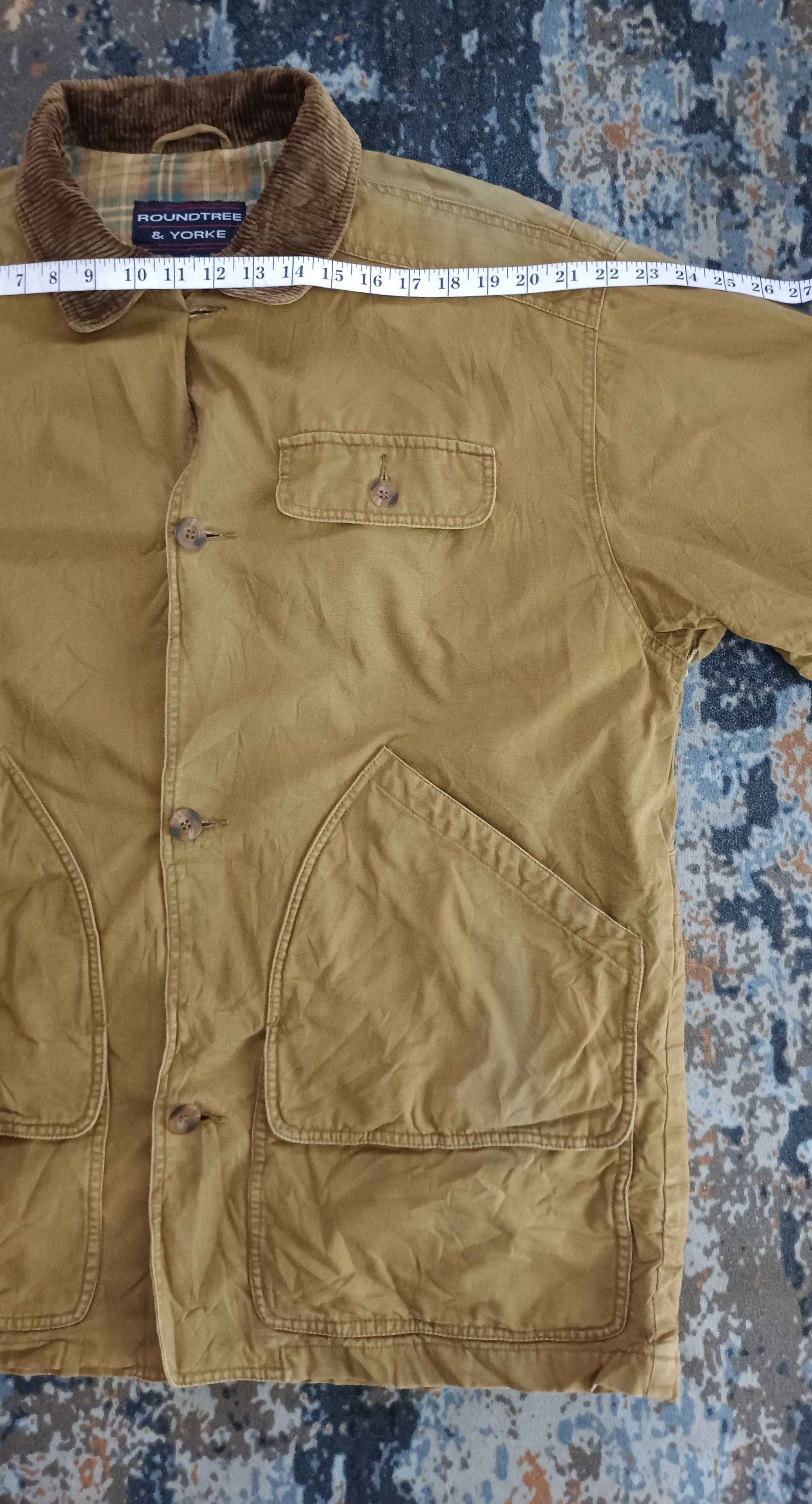 Roundtree & Yorke Vintage 🔥 RoundTree And Yorke Mens Browns Chore Jacket Size US L / EU 52-54 / 3 - 13 Thumbnail