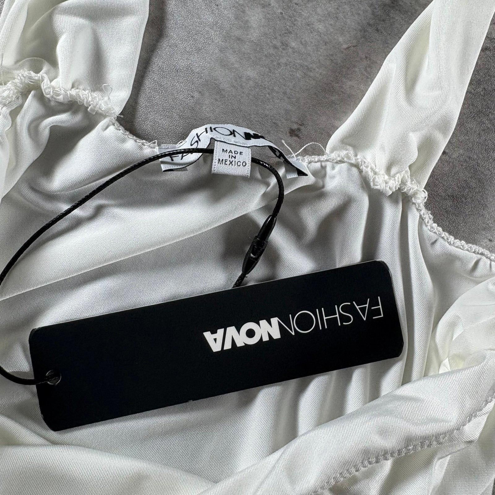 Fashion Nova Fashion Nova Ruched Halter white Top Size XS / US 0-2 / IT 36-38 - 3 Thumbnail