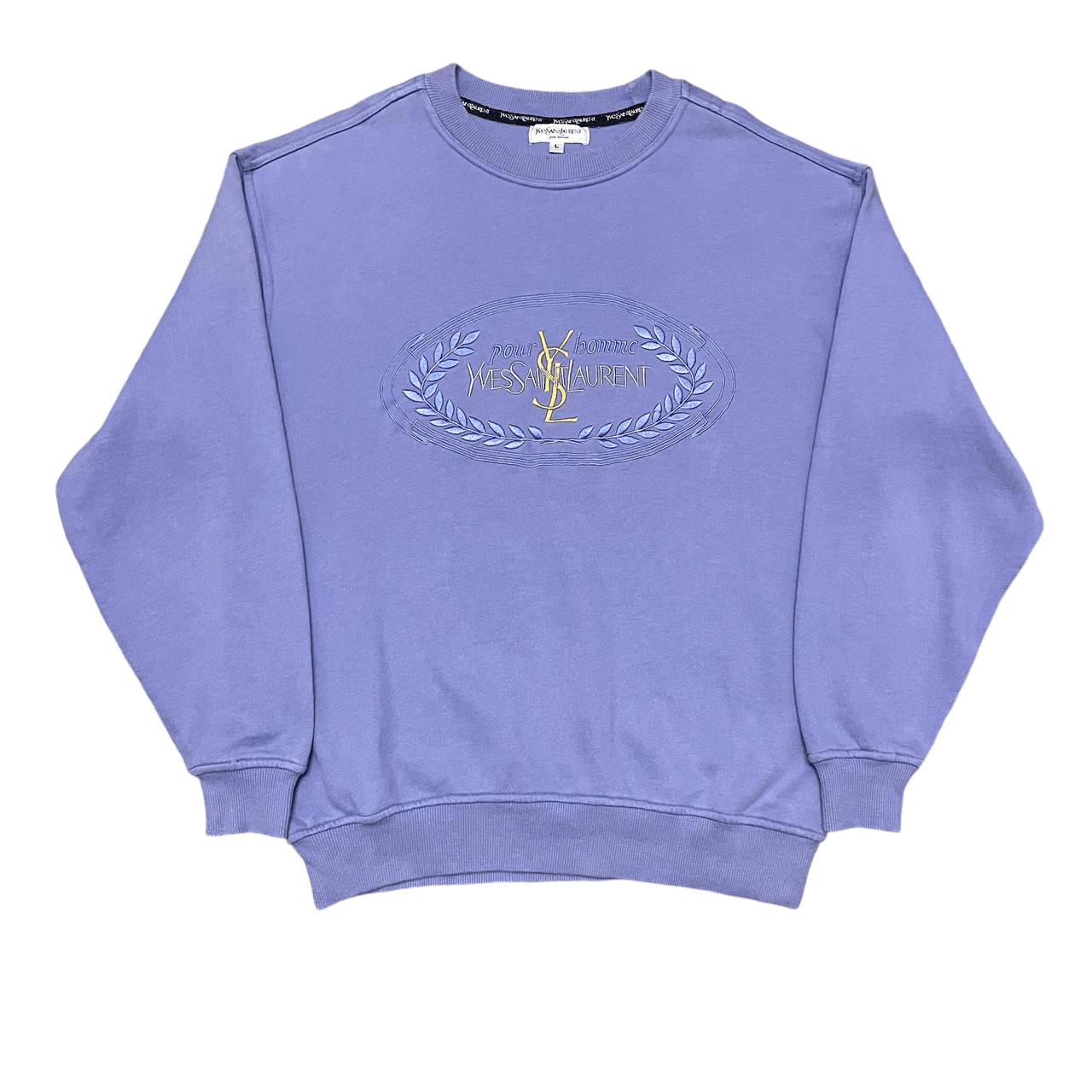 Yves Saint Laurent Vtg YSL Yves Saint Laurent Pour Homme Embroidered Crewneck Size US L / EU 52-54 / 3 - 1 Thumbnail