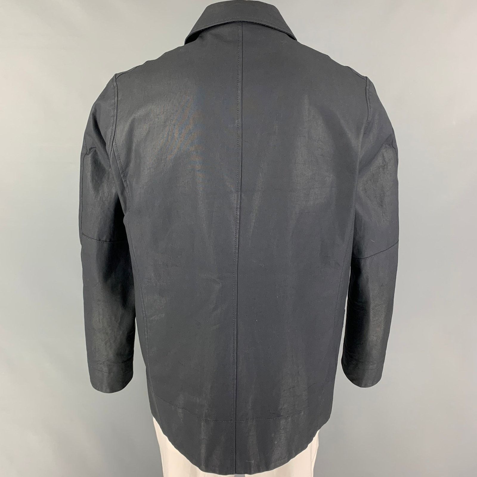 Acne Studios ACNE STUDIOS Size M Navy Coated Cotton Buttoned Coat Size US M / EU 48-50 / 2 - 3 Thumbnail