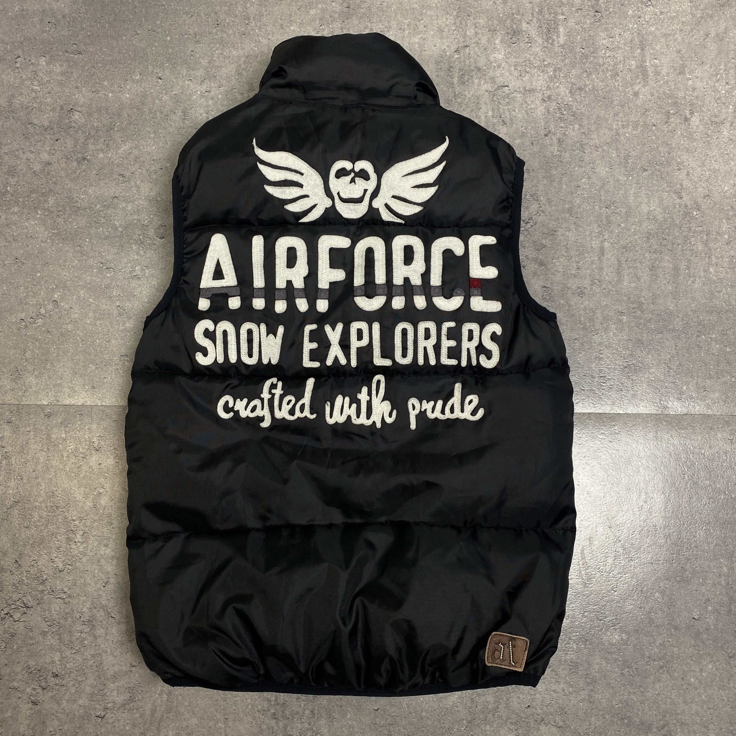 Puffer Vest US Air Force with embroidery black