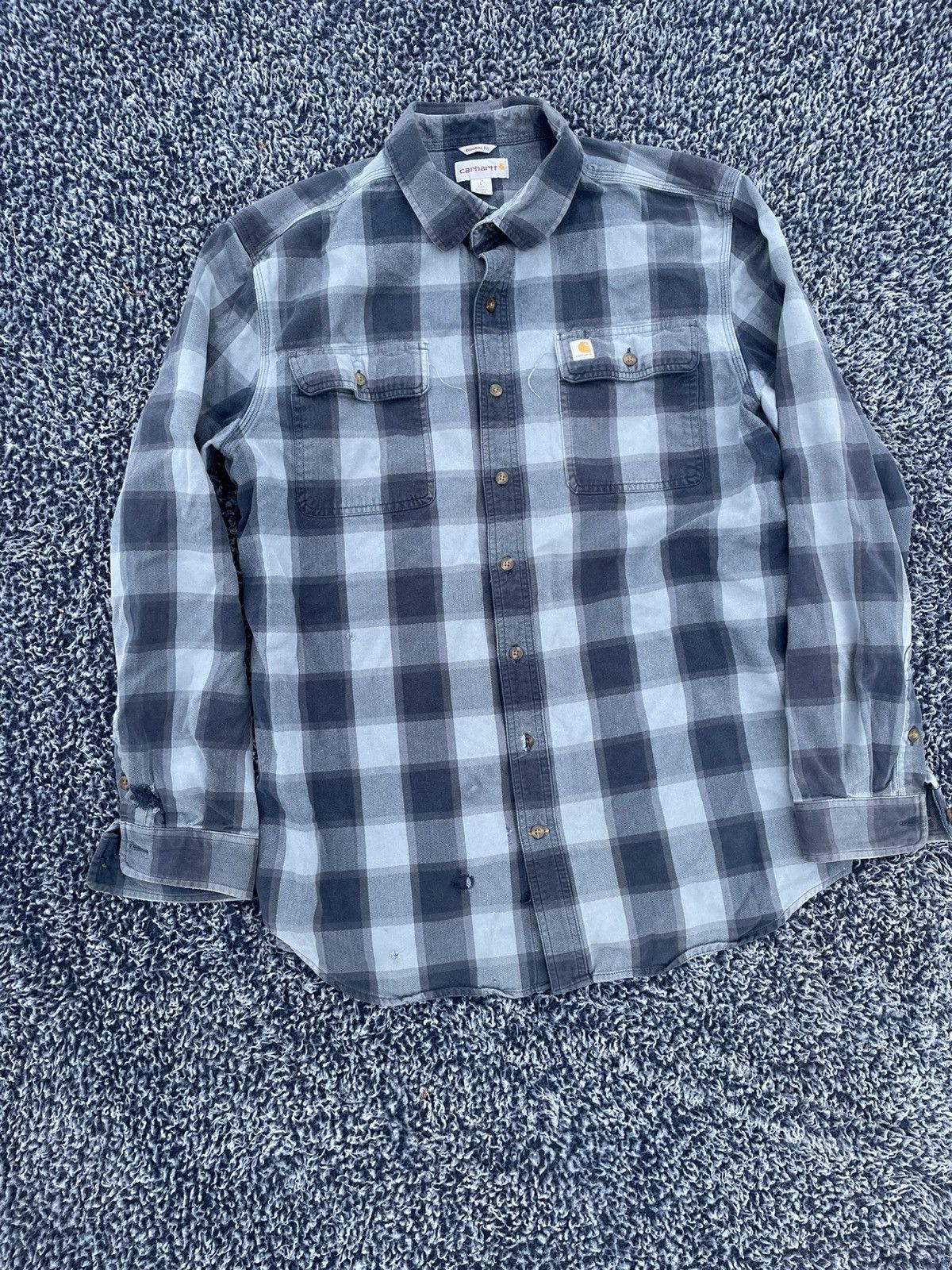 Carhartt Carhartt blue and white plaid flannel Size US XL / EU 56 / 4 - 1 Thumbnail