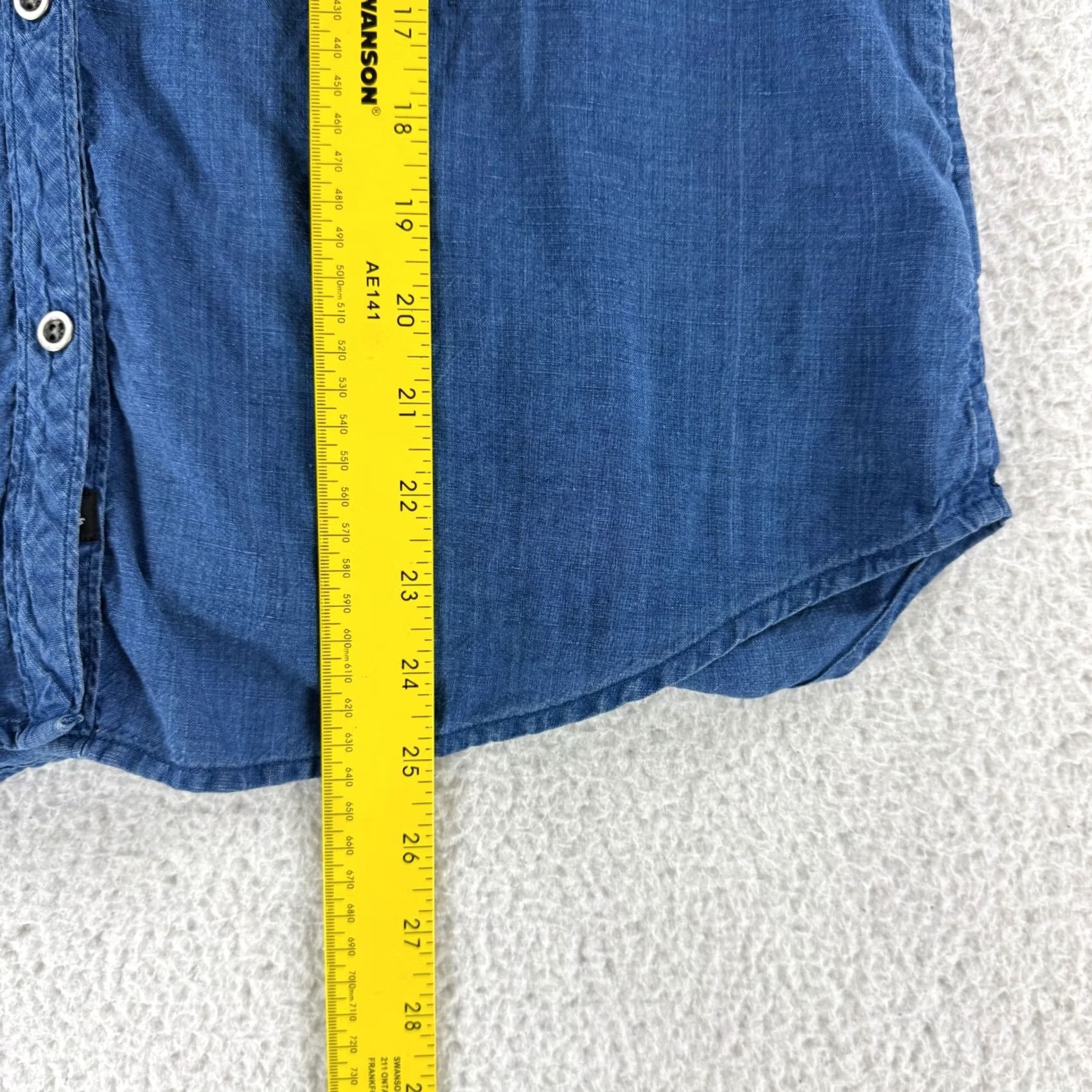 Rails Rails Romy Top Womens Large Indigo Chambray Cold Shoulder Button-Up Casual Shirt Size L / US 10 / IT 46 - 6 Thumbnail
