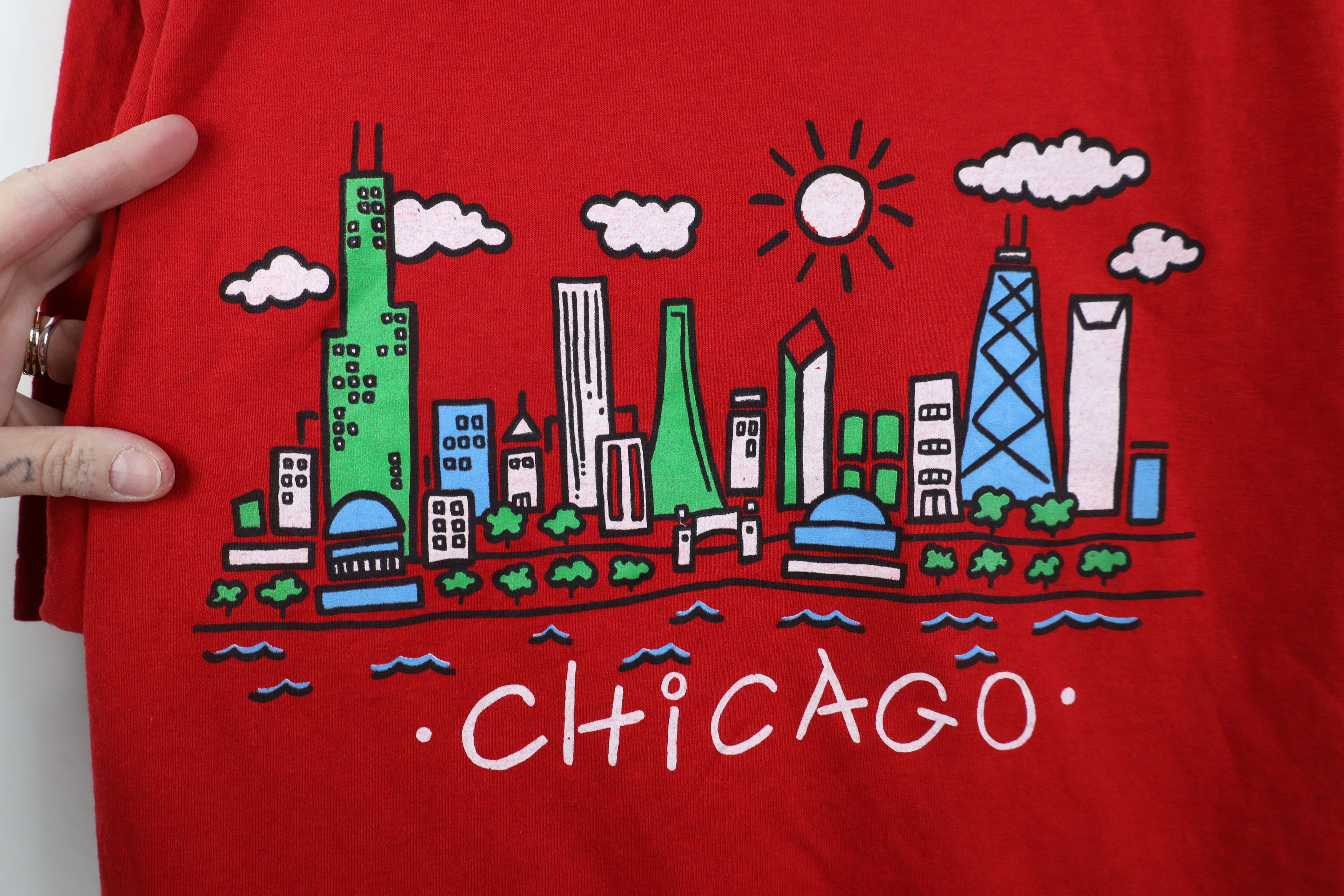 Vintage Vintage Y2K Streetwear Art Chicago Skyline City T-Shirt Size US XL / EU 56 / 4 - 4 Thumbnail