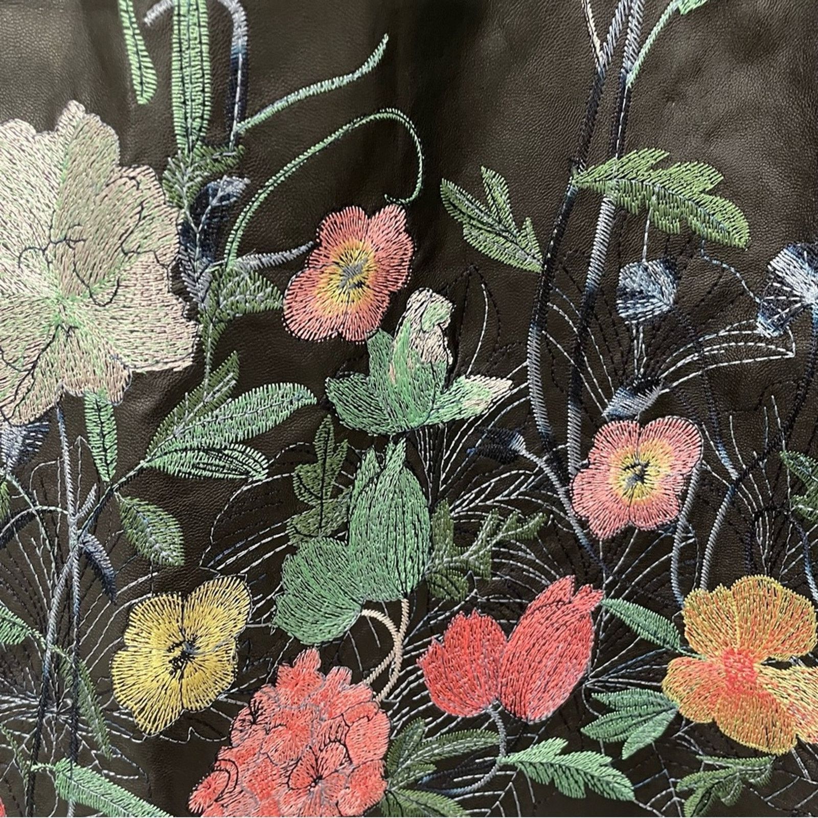 Anthropologie Anthropologie Foxiedox Vegan Leather Embroidered Dress 6 Size M / US 6-8 / IT 42-44 - 6 Thumbnail