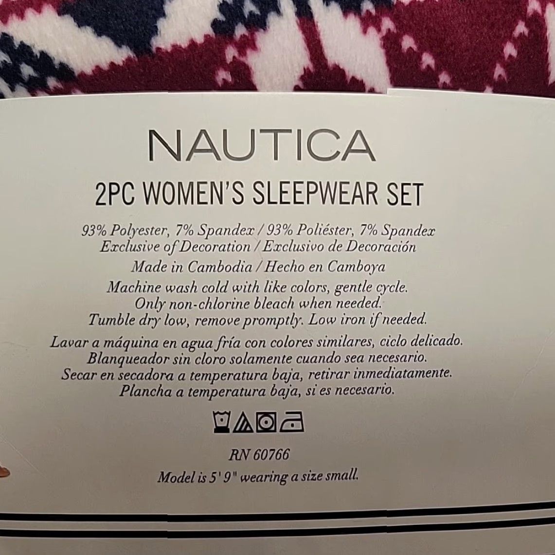 Nautica Nautica Pajama Set Womens 3X Purple Fair Isle Sleepwear 2PC NWT Silky Stretch Fleece Pant Top Lounge Winter Holiday Mens? Size ONE SIZE - 7 Thumbnail