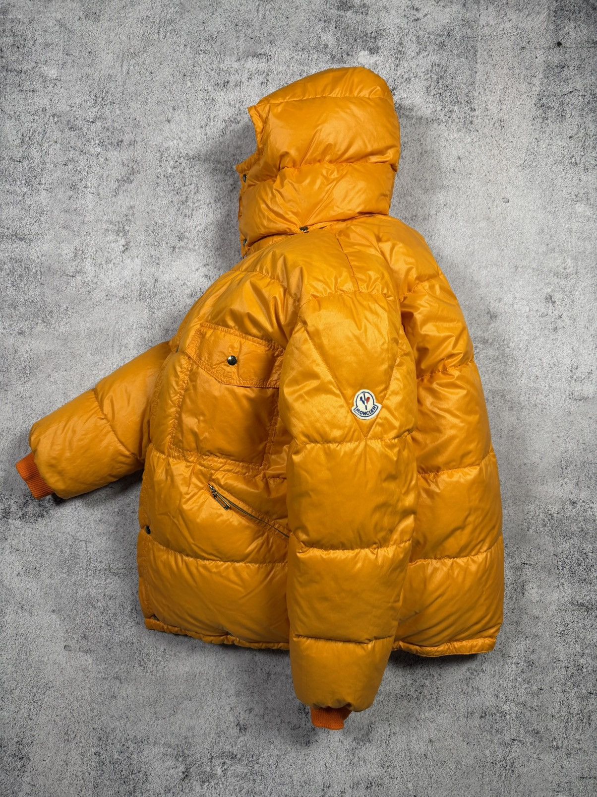 Moncler Vintage Moncler Down Jacket Orange Hooded Made in Italy 1981 Size US XL / EU 56 / 4 - 15 Thumbnail