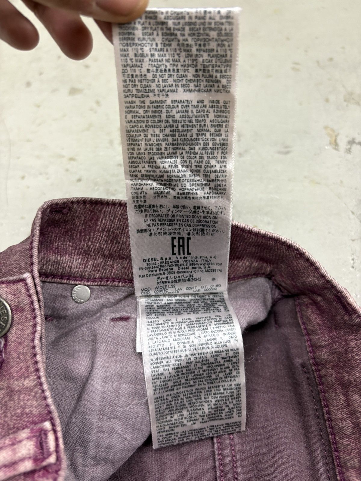 Vintage Diesel Waxed Mharki Y2K Wide Fit Baggy