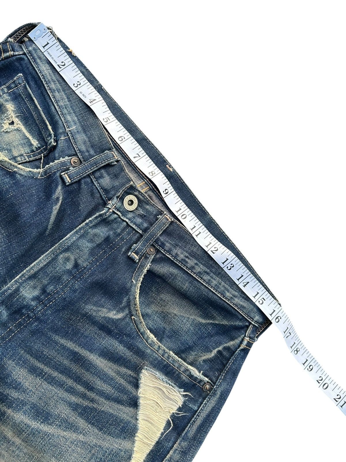 Kapital Thrashed Vintage Levis Big E Selvedge Distressed Denim jeans Size US 32 / EU 48 - 20 Thumbnail