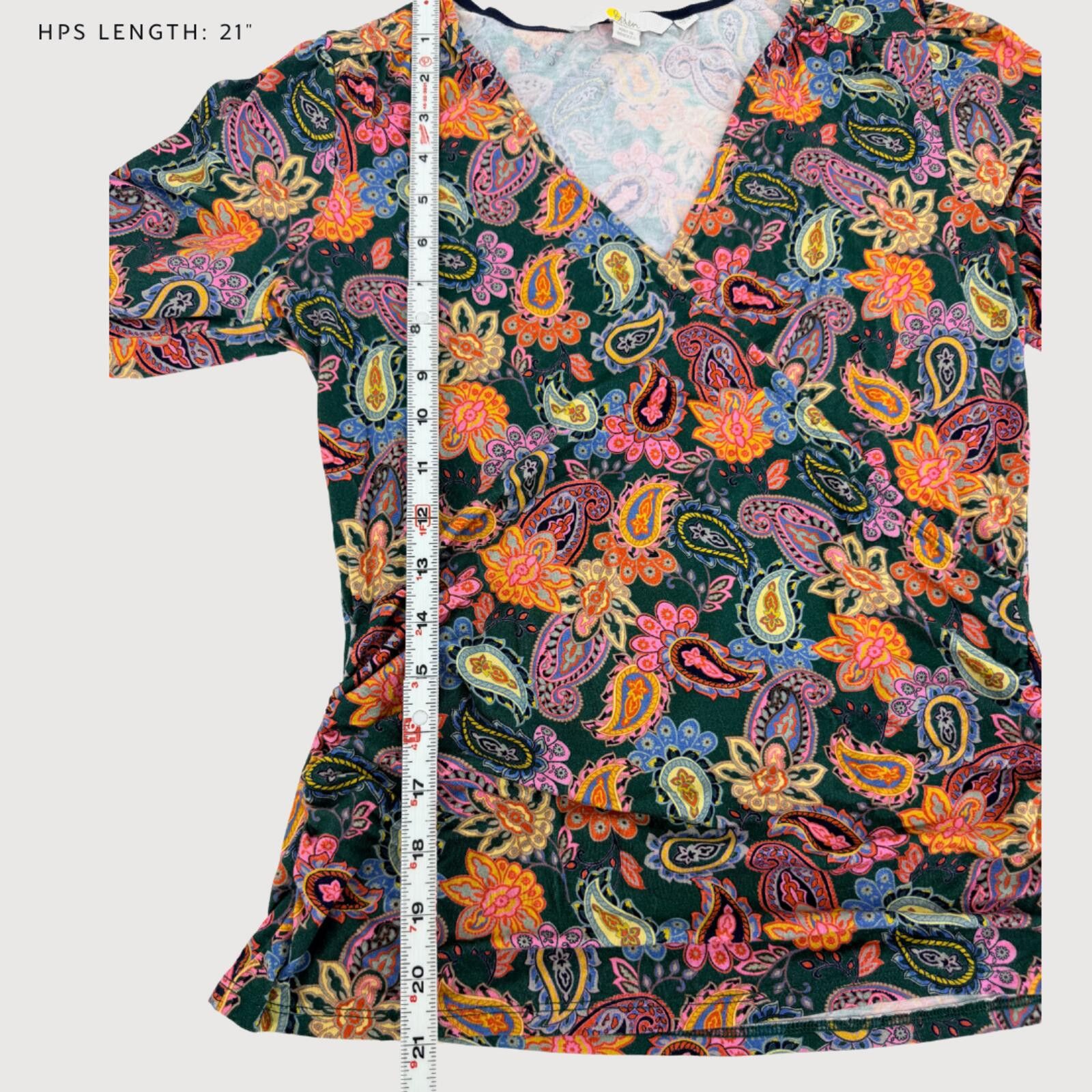 Boden Boden Paisley Wrap Ruched Long Sleeve Top 8 Size M / US 6-8 / IT 42-44 - 6 Thumbnail