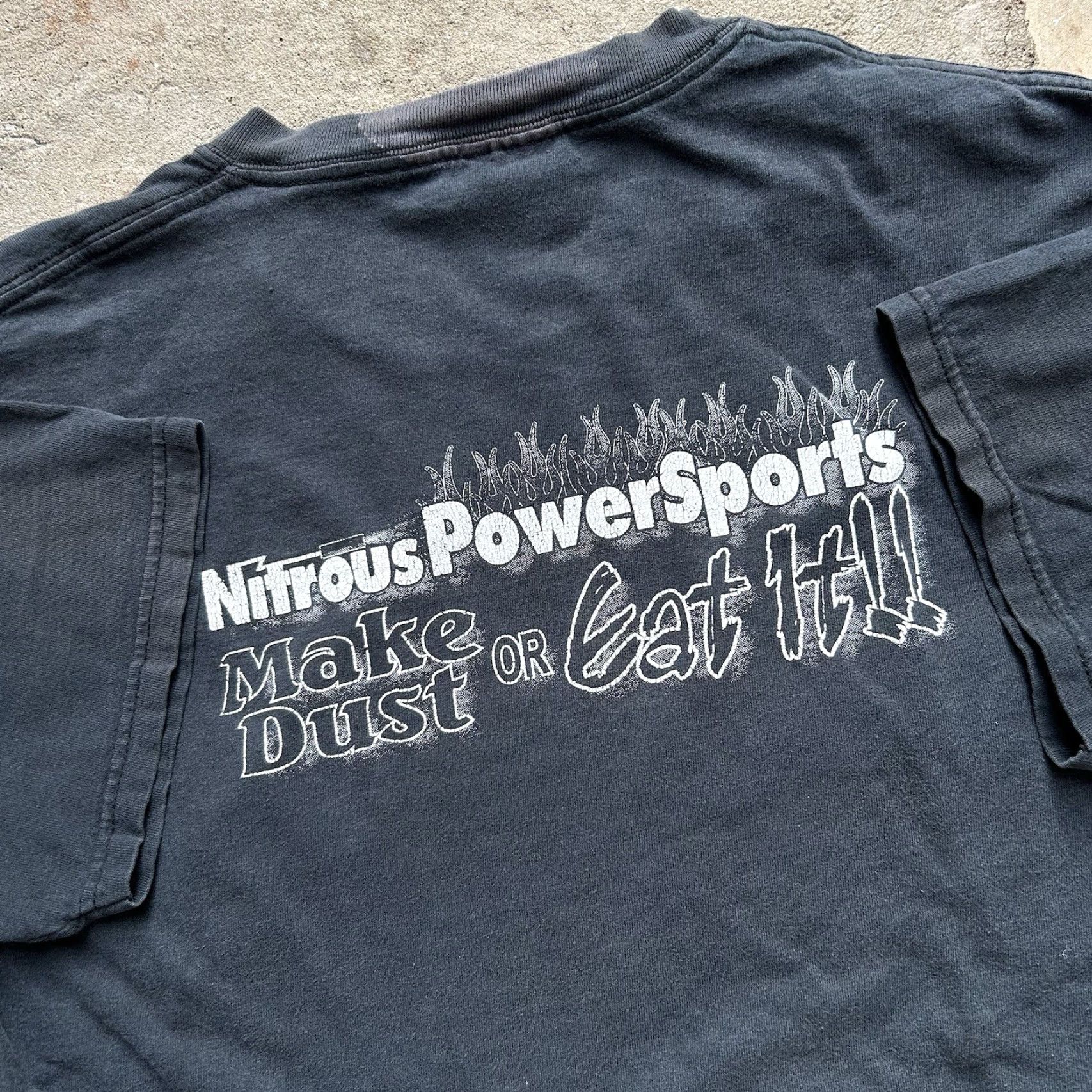Doublet Vintage 90s Nitrous Power Sports Racing Nitro Double-Sided Graphic T-Shirt Large Black Cotton Short Sleeve Crew Neck Men’s 90s Cars T-Shirt Size US L / EU 52-54 / 3 - 2 Thumbnail