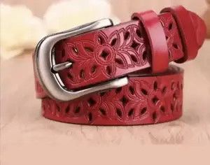 Handmade × Unowned Belts Red Floral Theme Belt Size ONE SIZE - 1 Thumbnail