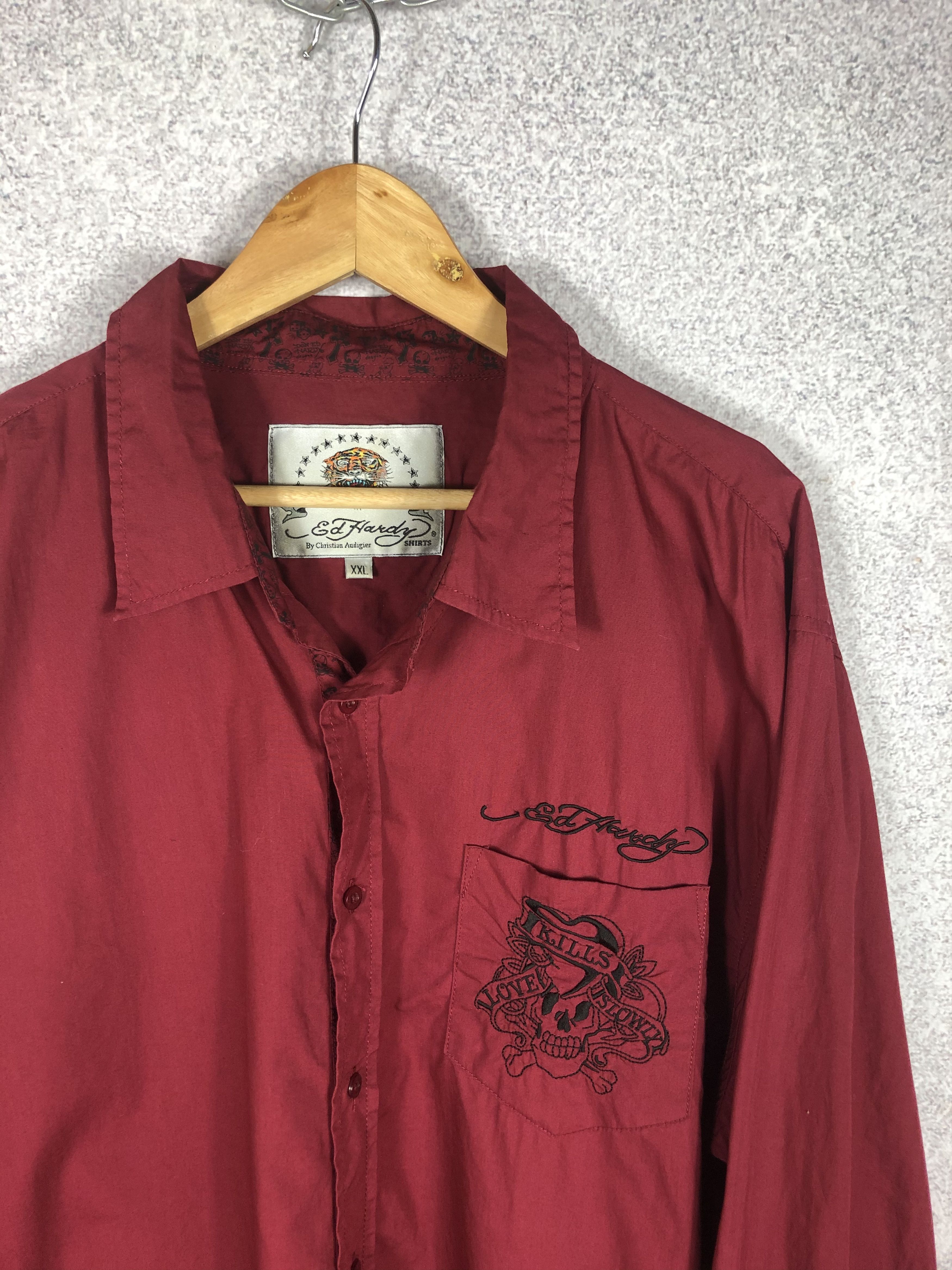 Ed Hardy Vintage Ed Hardy Big Logo Shirt Audiger Longsleeve Size US XXL / EU 58 / 5 - 5 Thumbnail