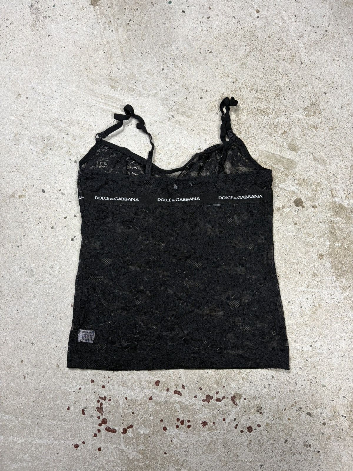 Dolce & Gabbana Vintage 2000s Dolce & Gabbana Underwear Black Lace Top Logo Size M / US 6-8 / IT 42-44 - 2 Thumbnail