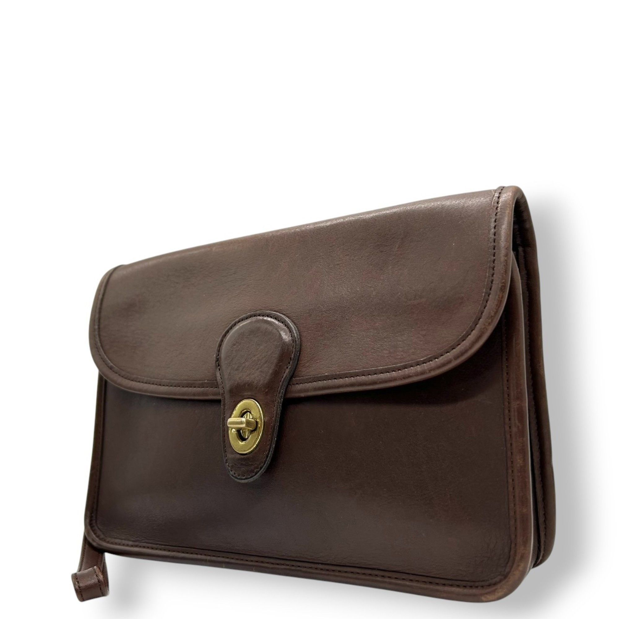 COACH Old Coach 2-Way Shoulder Bag 9971, Brown Glovetanned Leather 