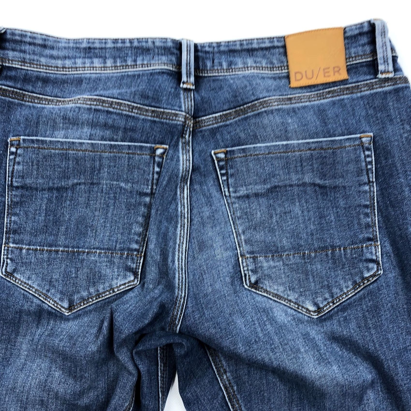 Denime DU/ER L2X Jeans Men 34x32 Blue Denim Stretch Relaxed Taper 5-Pocket Casual Modern W Mens Size US 34 / EU 50 - 4 Thumbnail