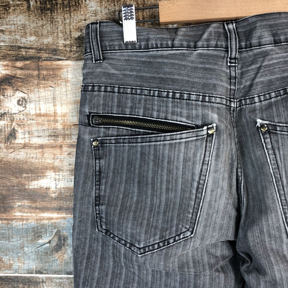 Japanese Brand Skkone Grey stripe cargo Casual Pants #A1434 Size US 32 / EU 48 - 15 Thumbnail