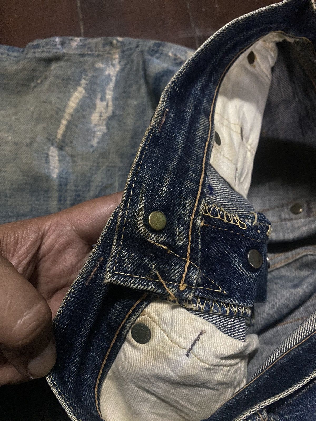 Denime FIRE 🔥 VINTAGE DENIME JAPAN DISTRESSED REWORK FADED JEANS Size US 29 - 24 Thumbnail