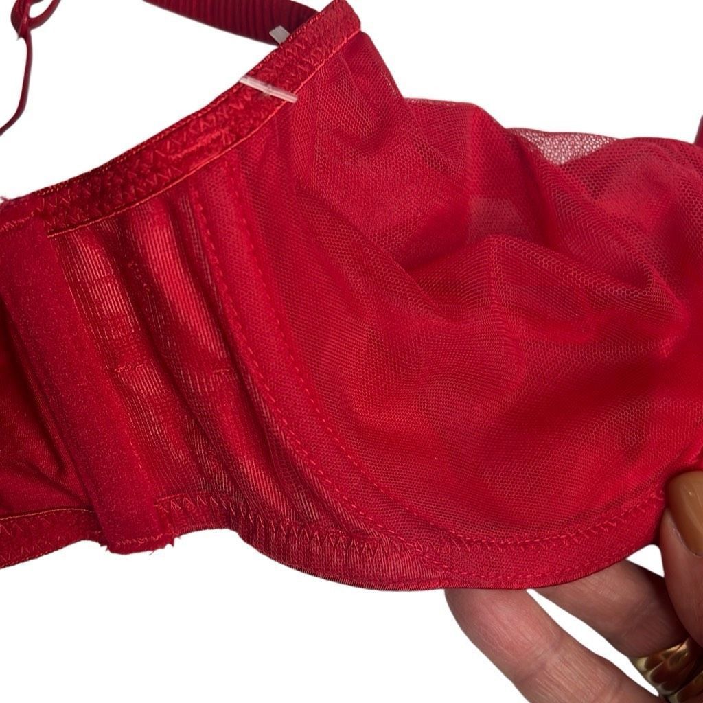 Mademoiselle Non Non ROSY Mademoiselle France Red Luxury Rhinestone Bra NWT 32B Size ONE SIZE - 12 Thumbnail
