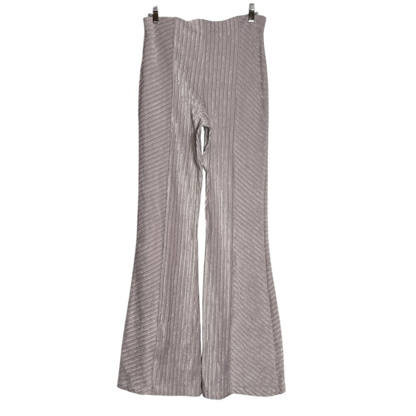 Free People Free People Slim Velvet Flare Pants Lavender Size S Size 27" / US 4 / IT 40 - 2 Thumbnail