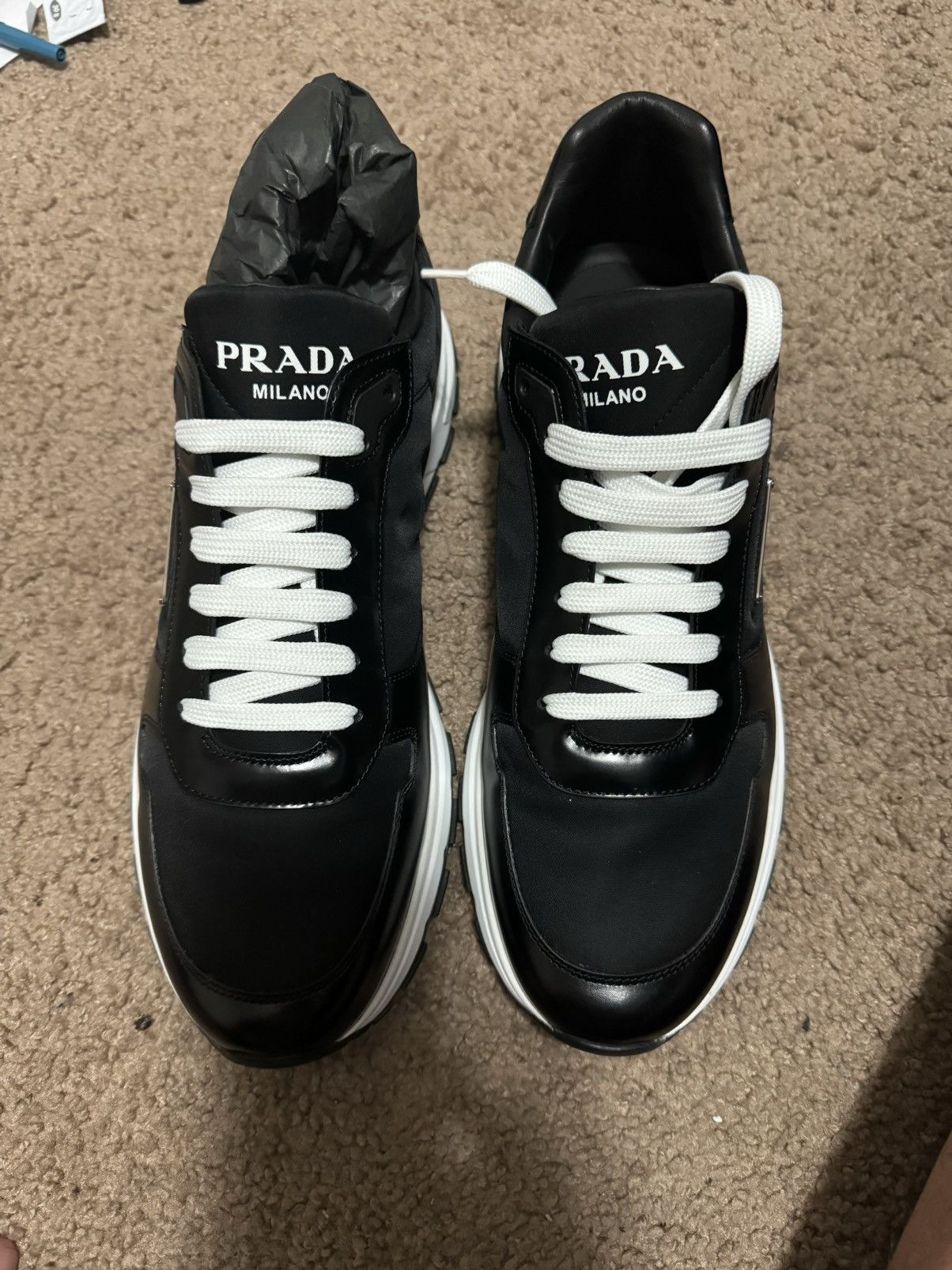 Prada Prada Men's Prax Triangle Logo Nylon Low-Top Sneakers Size US 11 / EU 44 - 10 Thumbnail