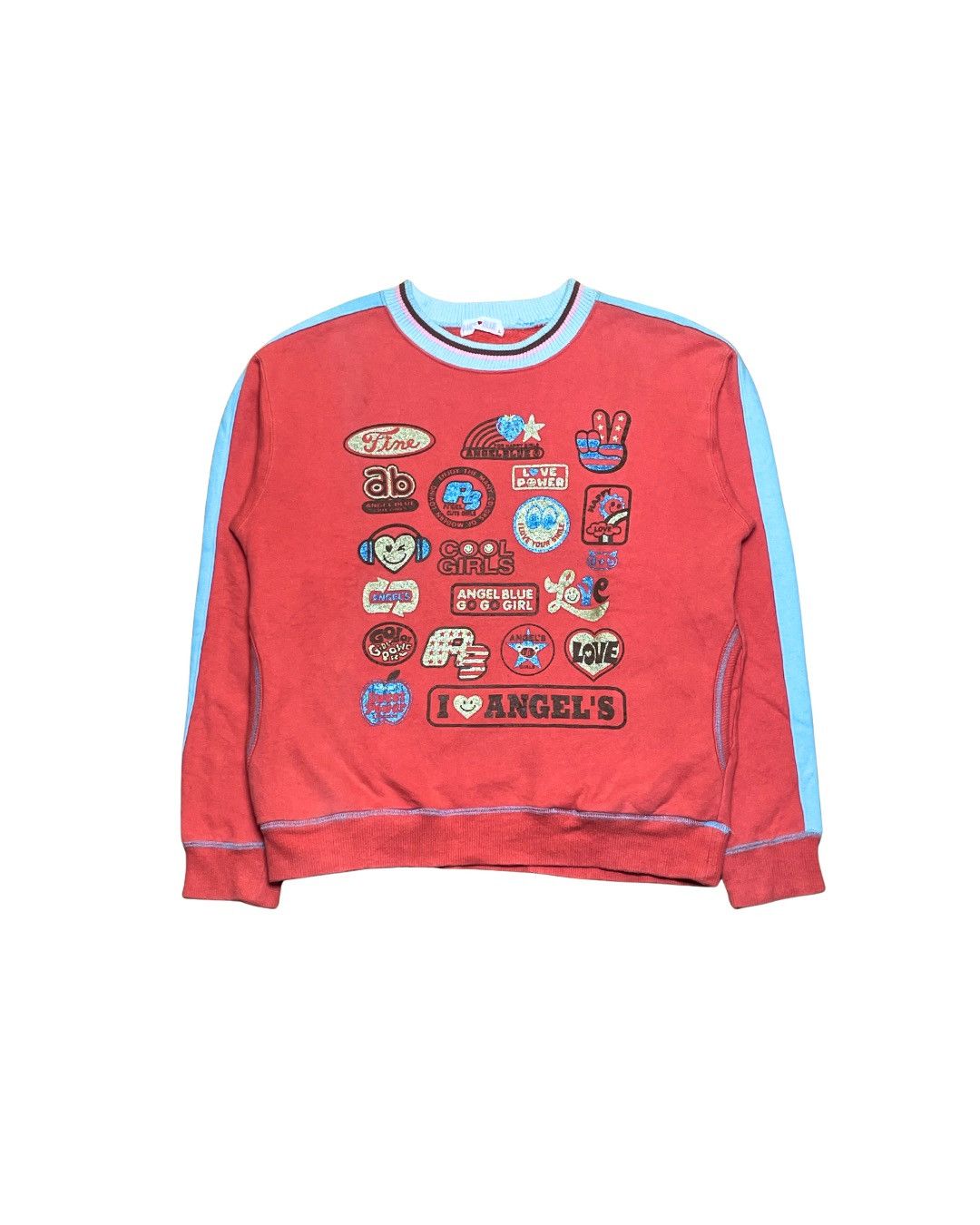 Angel Blue Angel Blue Y2K Multi Patch Graphic Sweater – Red Size M / US 6-8 / IT 42-44 - 2 Thumbnail