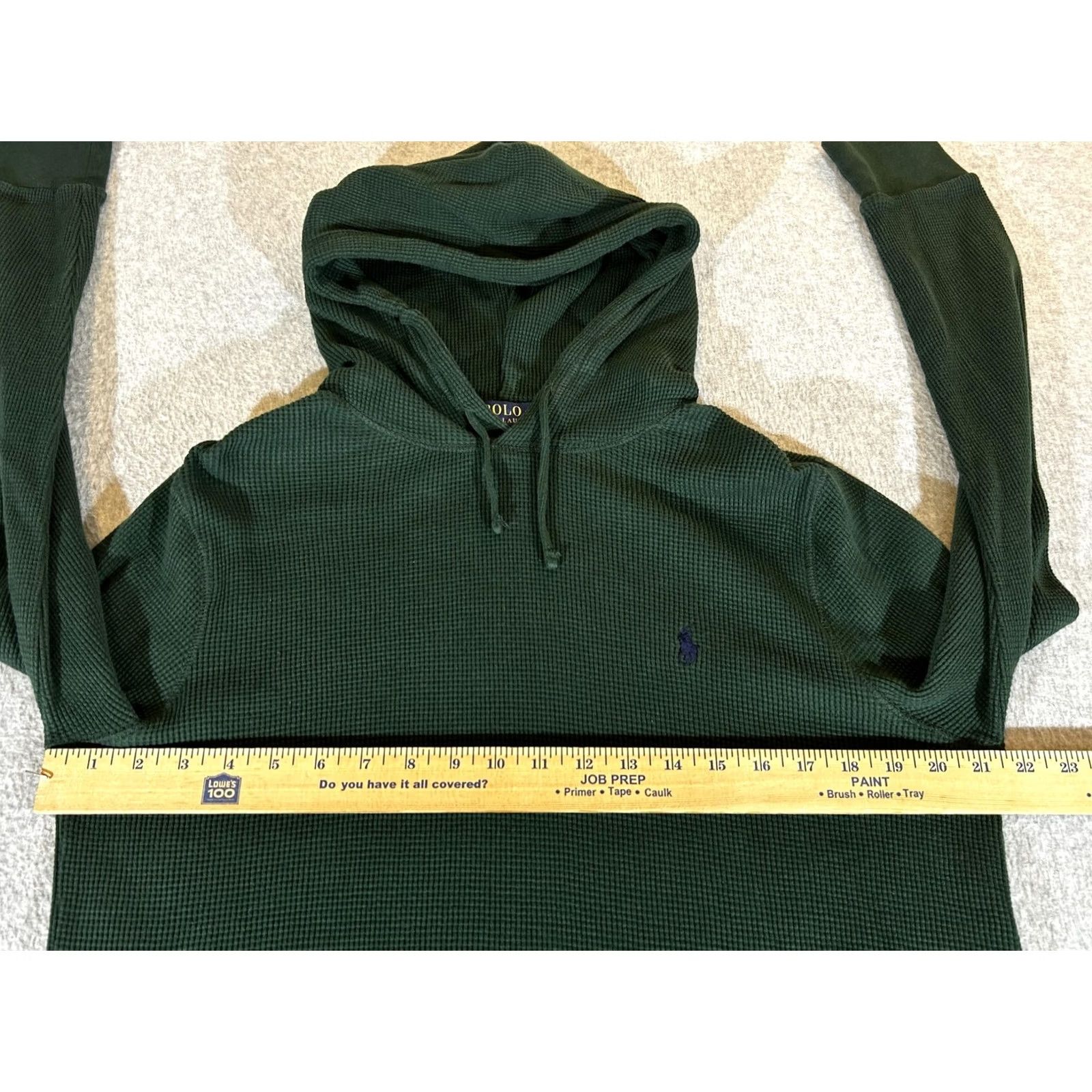 Polo Ralph Lauren Polo Ralph Lauren Hoodie Mens Large Green Thermal Waffle Knit Pullover Shirt Size US L / EU 52-54 / 3 - 4 Thumbnail