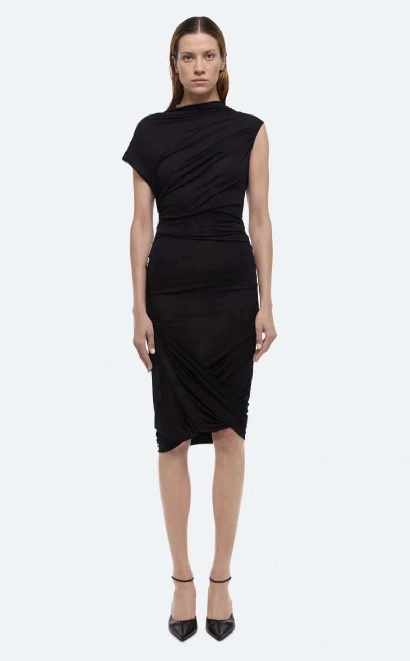 Helmut Lang Helmut Lang Assymetrical Mixed Media Dress Size S / US 4 / IT 40 - 7 Thumbnail