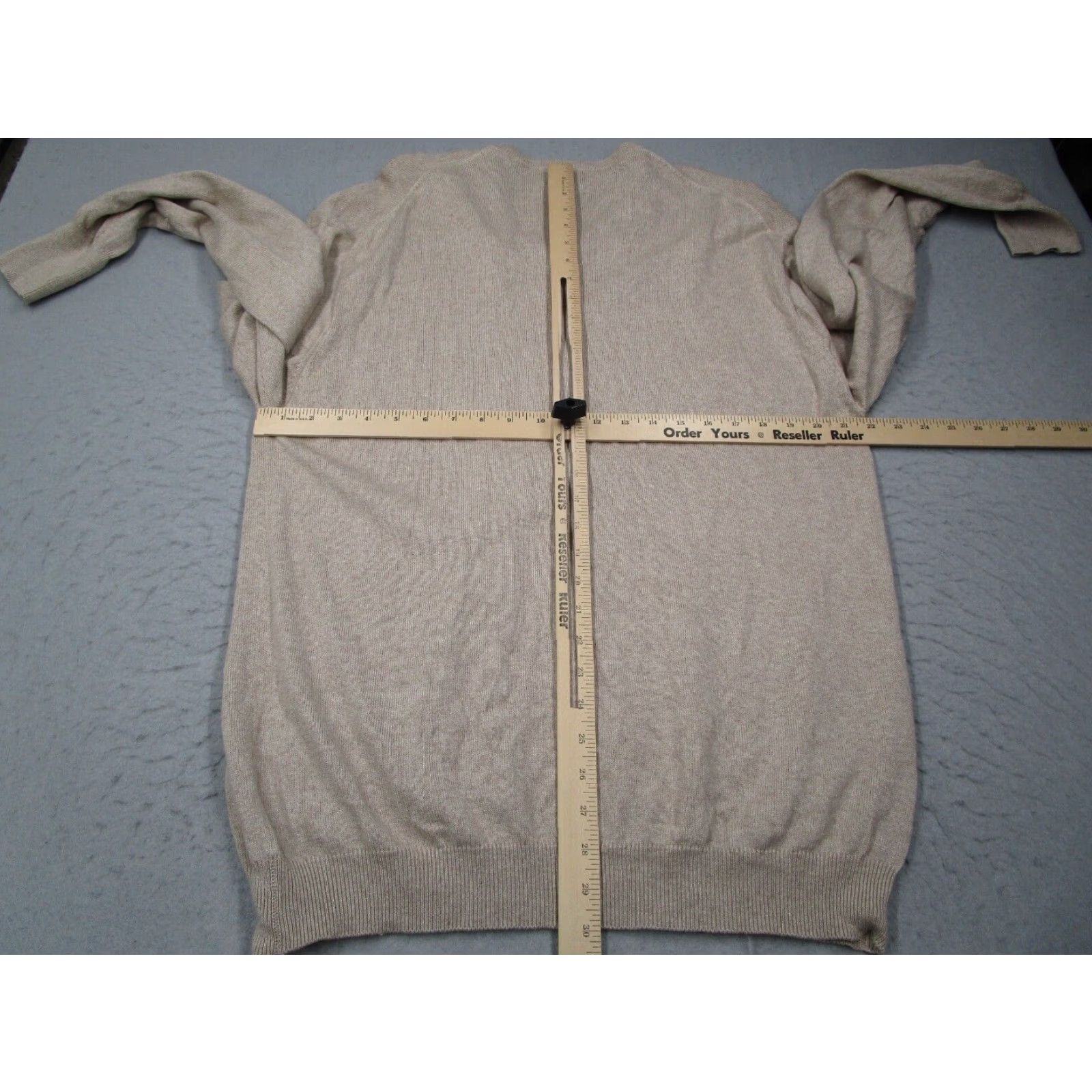 Fred Segal Fred Segal Mens Beige Cashmere Silk Pullover Sweater Extra Large V Neck Long Sleeve Size US XL / EU 56 / 4 - 6 Thumbnail