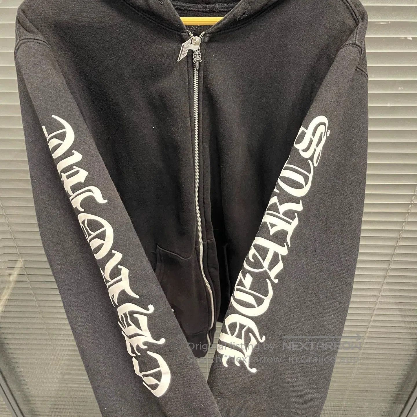 Chrome Hearts Black Zip-Up Hoodie with Graphic Sleeves. Size US M / EU 48-50 / 2 - 3 Thumbnail