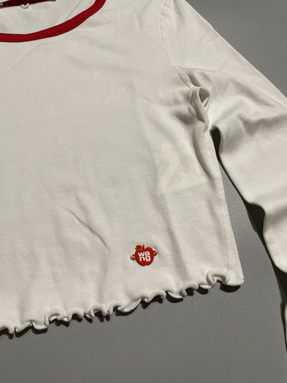 Alexander Wang Alexander Wang Lettuce Hem Crewneck in Micro Rib Jersey Size XS / US 0-2 / IT 36-38 - 3 Thumbnail