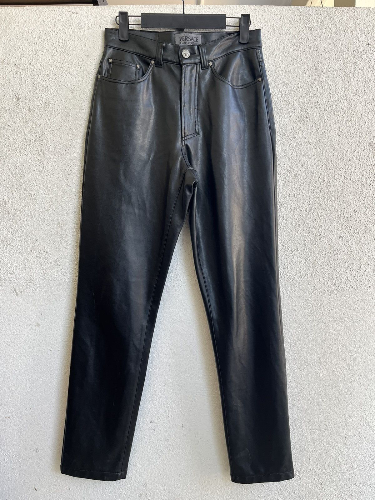 Versace Jeans Couture Versace Jeans Couture Black Leather Pants Size US 28 / EU 44 - 4 Thumbnail