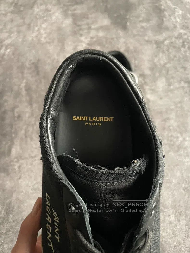 Saint Laurent Paris Saint Laurent Paris Slogan Distressed Canvas Shoes Size US 8 / EU 41 - 6 Thumbnail