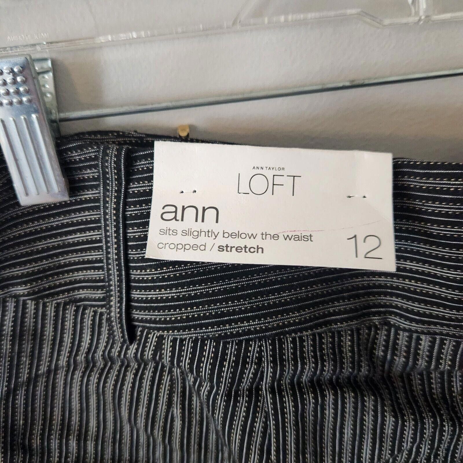 Ann Taylor NWT Ann Taylor Loft Ann Style Pants Black Striped Size 12 Size 34" / US 12 / IT 48 - 6 Thumbnail