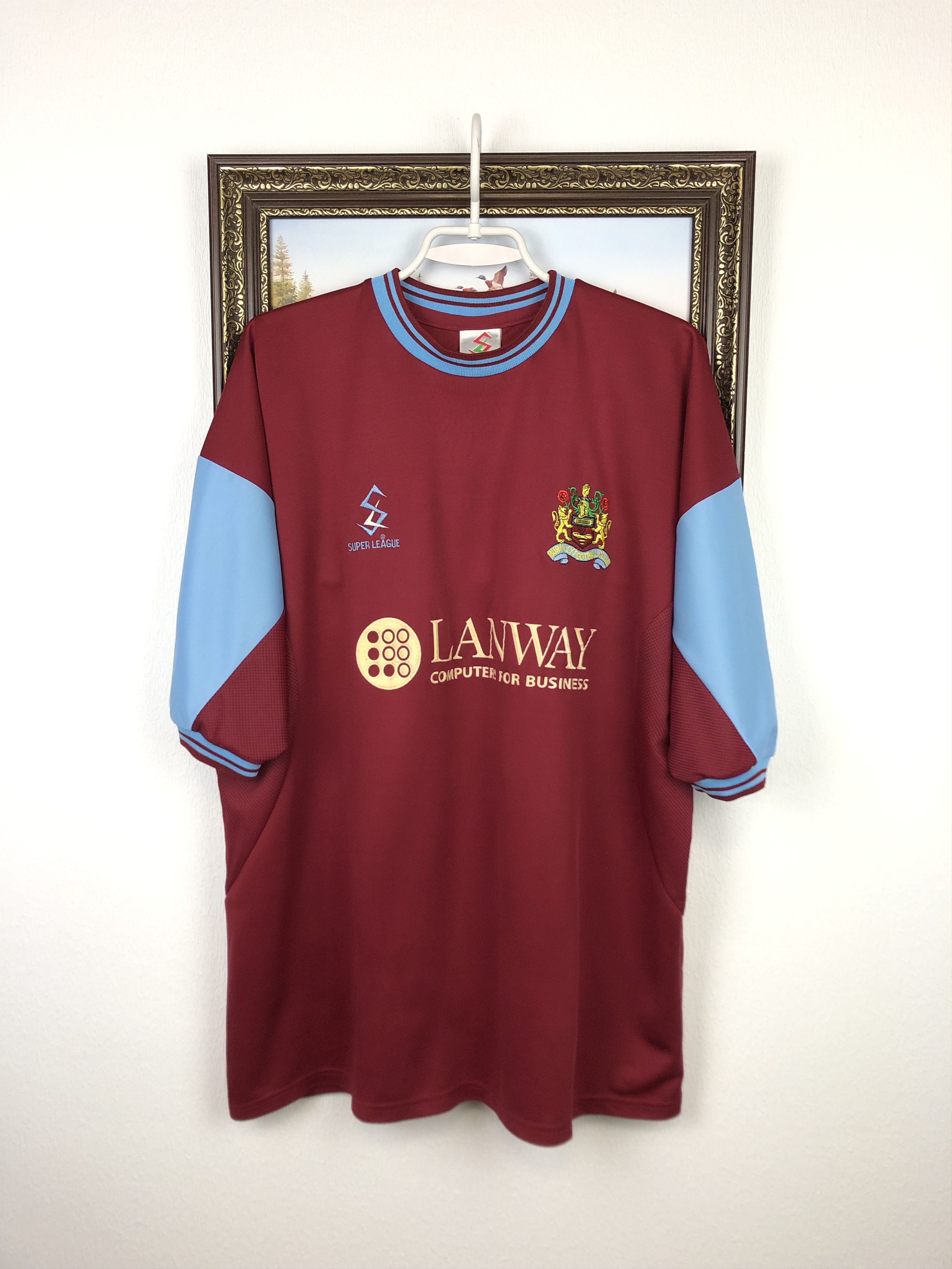 Vintage Burnley football shirt 2001 Soccer Jersey Mens Trikot Sport Size US XL / EU 56 / 4 - 1 Thumbnail