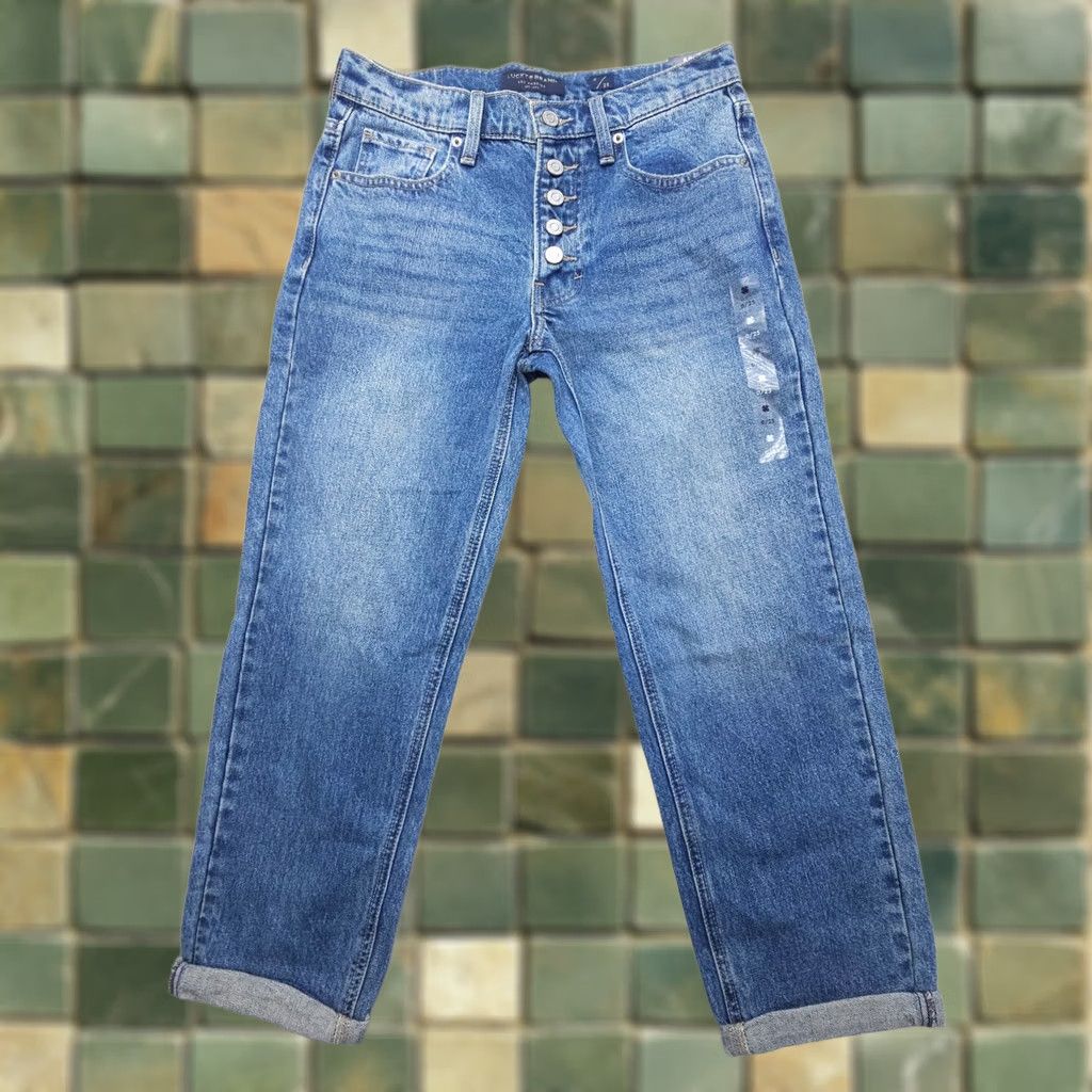 Lucky Brand Lucky Brand Mid Rise Relaxed Boy Jeans Womens 0 Button Fly Blue Denim NWT Jeans Size 25" / US 0 / IT 36 - 1 Thumbnail