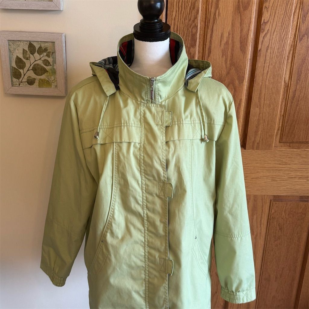 Mackintosh Mackintosh Women's Green Spring Jacket Large Removable Hood Size L / US 10 / IT 46 - 1 Thumbnail